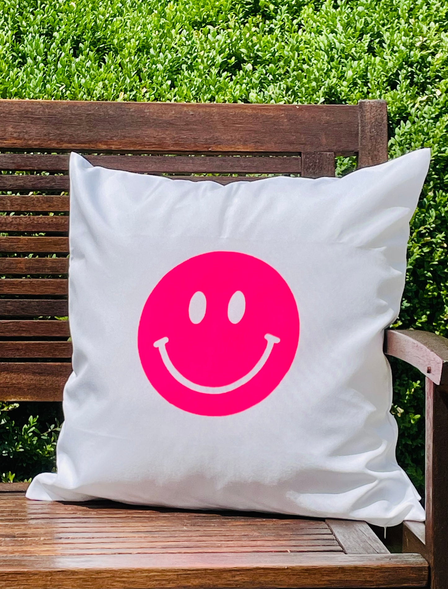 smiley-Outdoorkissen weiß - wasserdicht