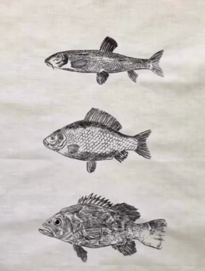 Fische-Geschirrtuch-schwarz