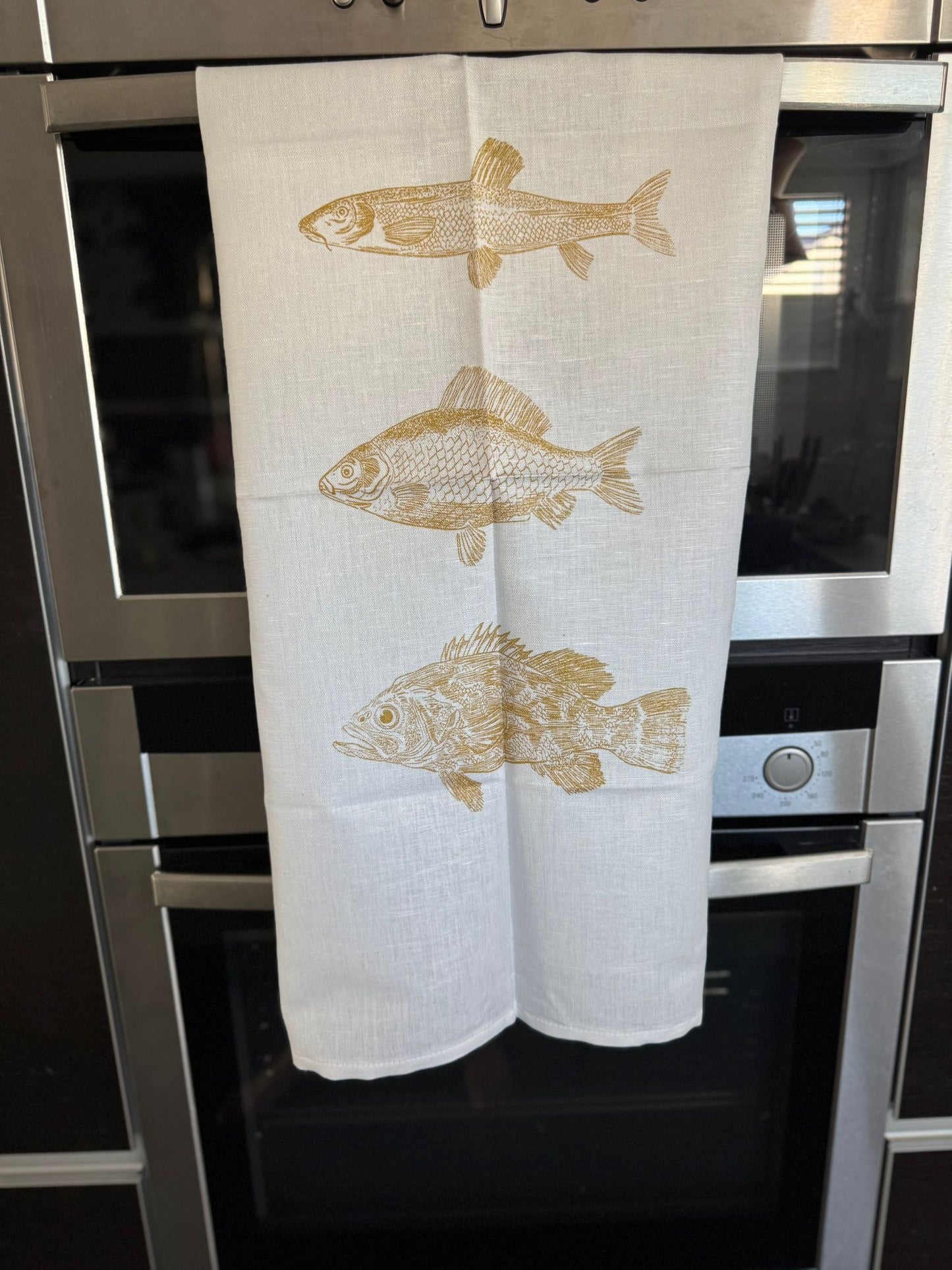 Fische -Geschirrtuch - weiß
