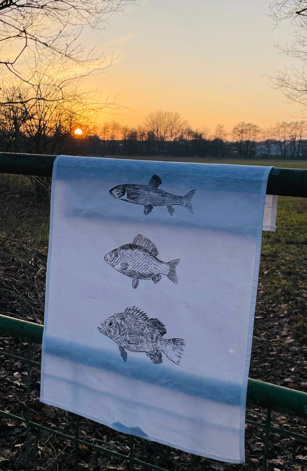 Fische -Geschirrtuch - weiß