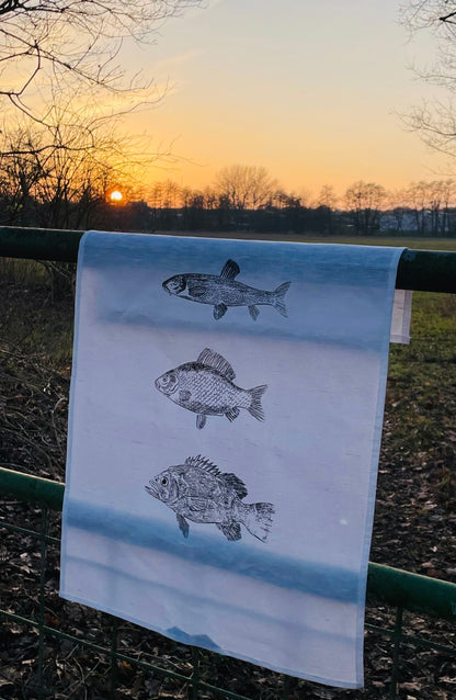 Fische -Geschirrtuch - weiß