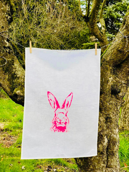 Hase-Geschirrtuch-neonpink