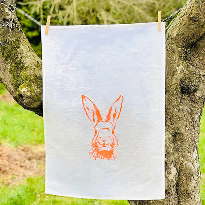 Hase-Geschirrtuch-orange