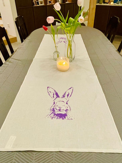 Hase - Tischläufer weiß
