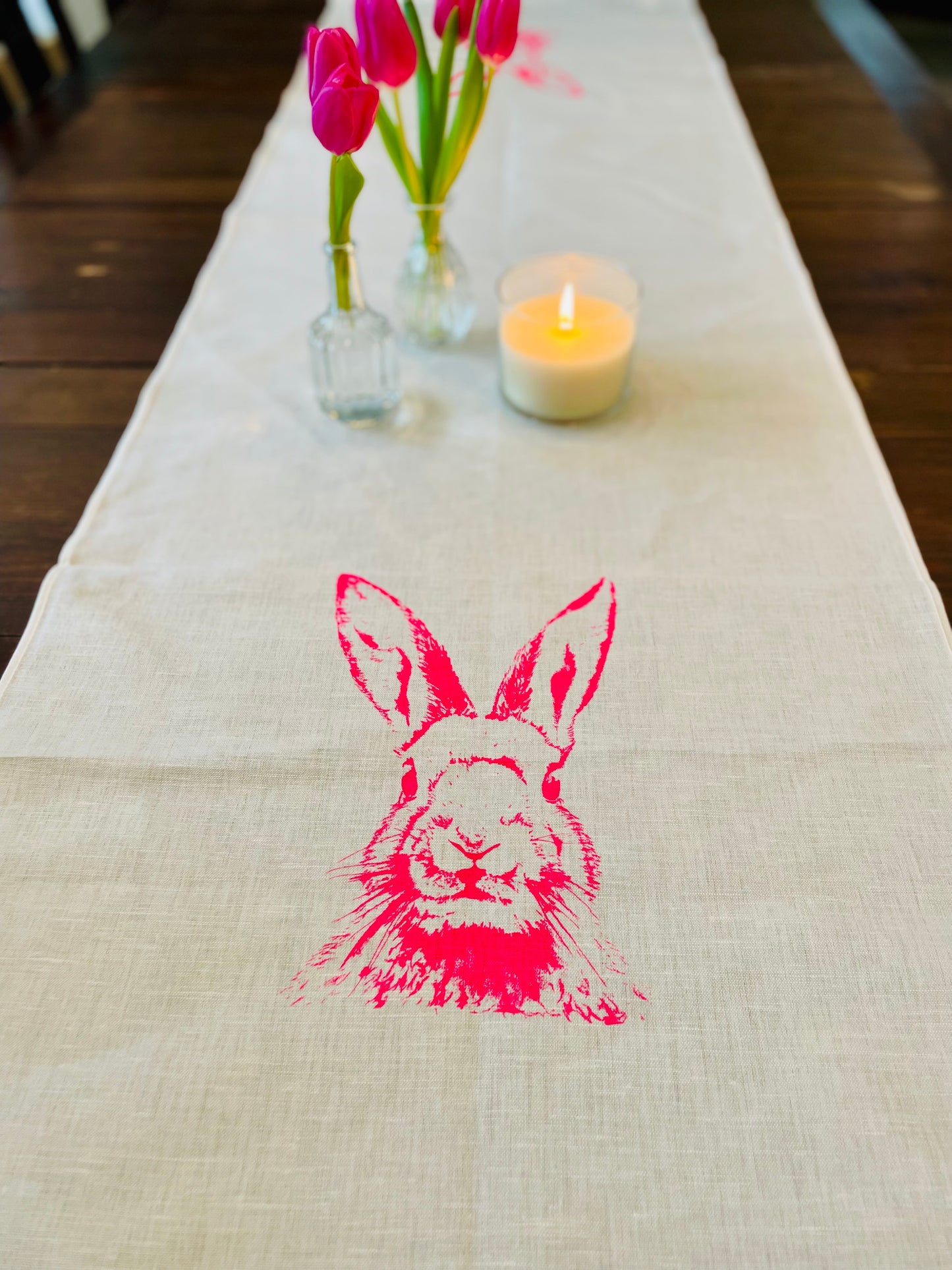 Hase - Tischläufer weiß