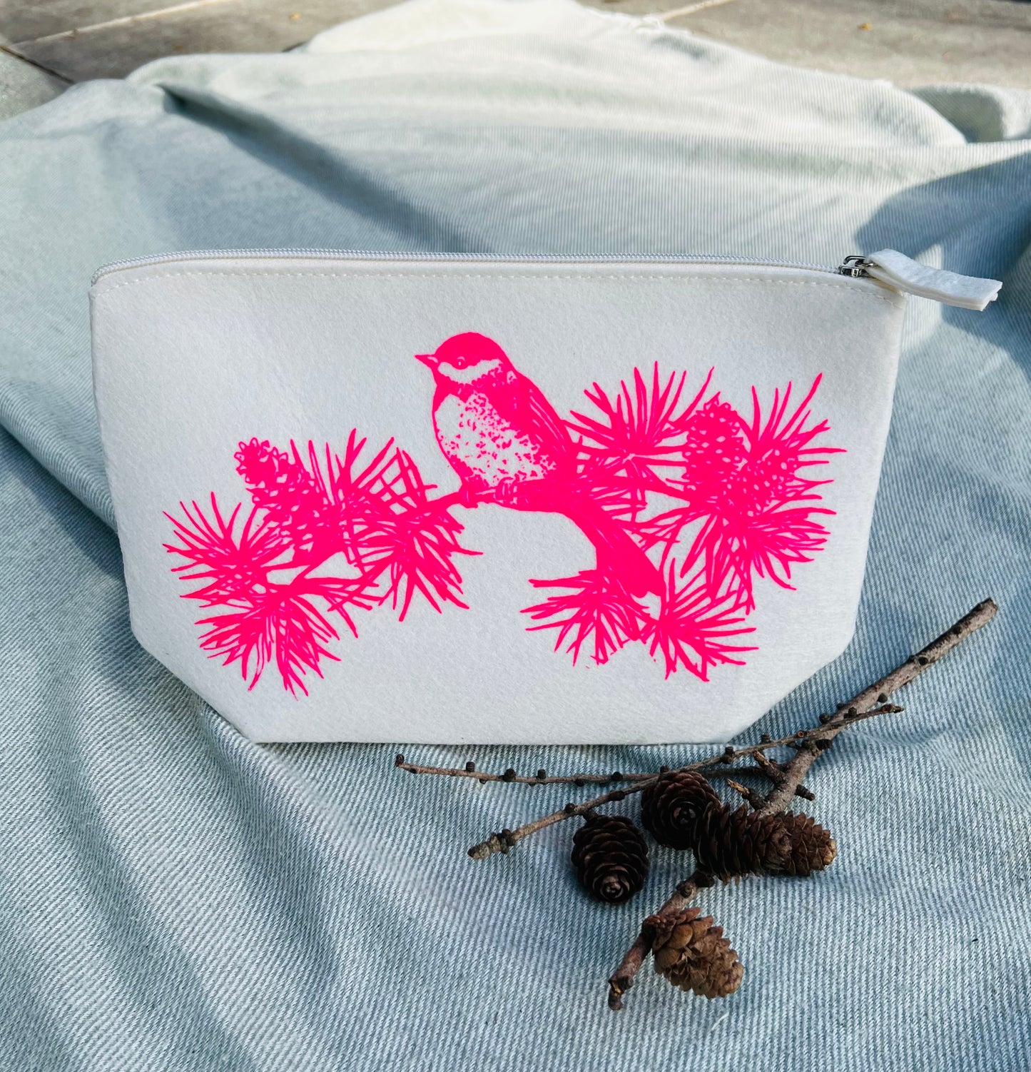 Vogel - Täschchen - Pink